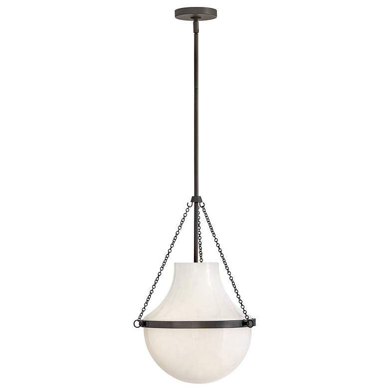 Image 1 Hinkley Collins 15" Wide Black Oxide Opal Glass Globe Pendant Light