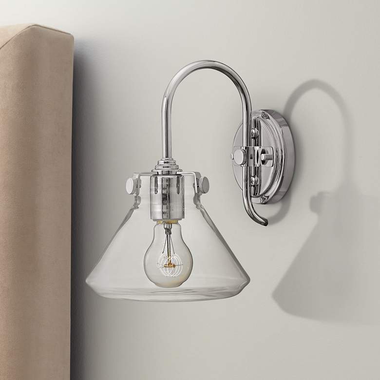 Image 1 Hinkley Congress 11 1/4" High Clear Glass Chrome Wall Sconce