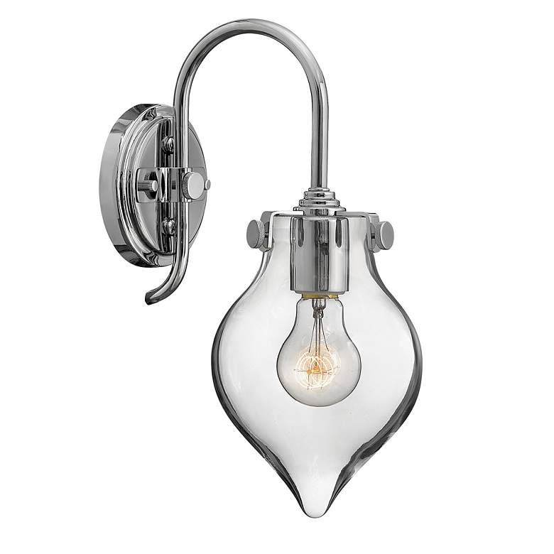 Image 1 Hinkley Congress 14 inch High Clear Glass Chrome Wall Sconce