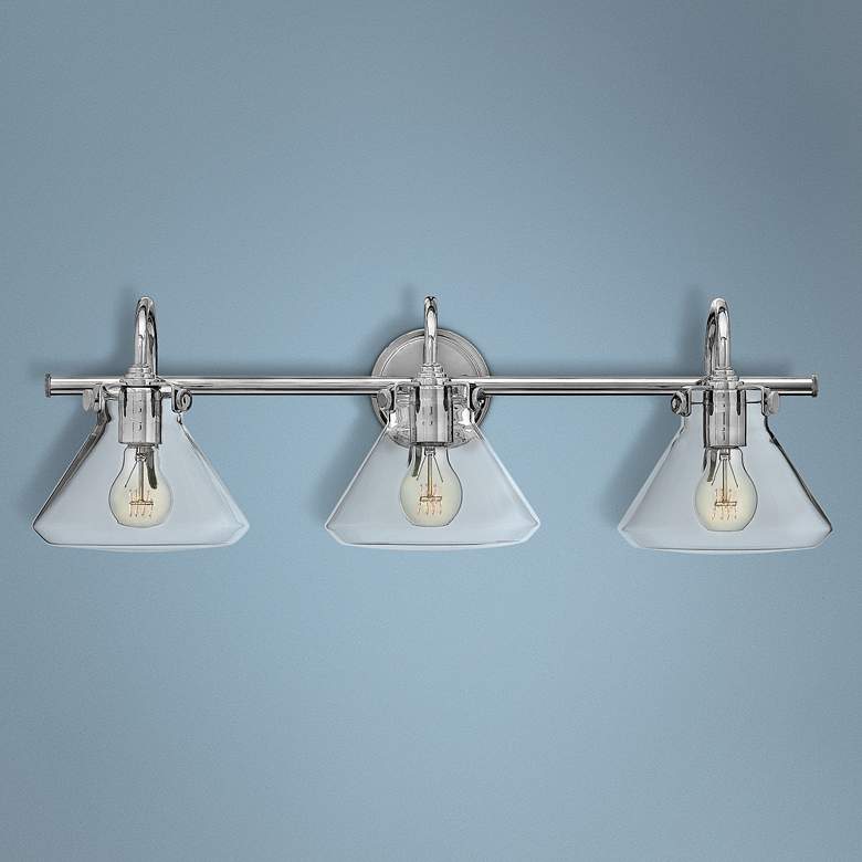 Image 1 Hinkley Congress 29 1/2 inch Wide Chrome 3-Light Bath Light