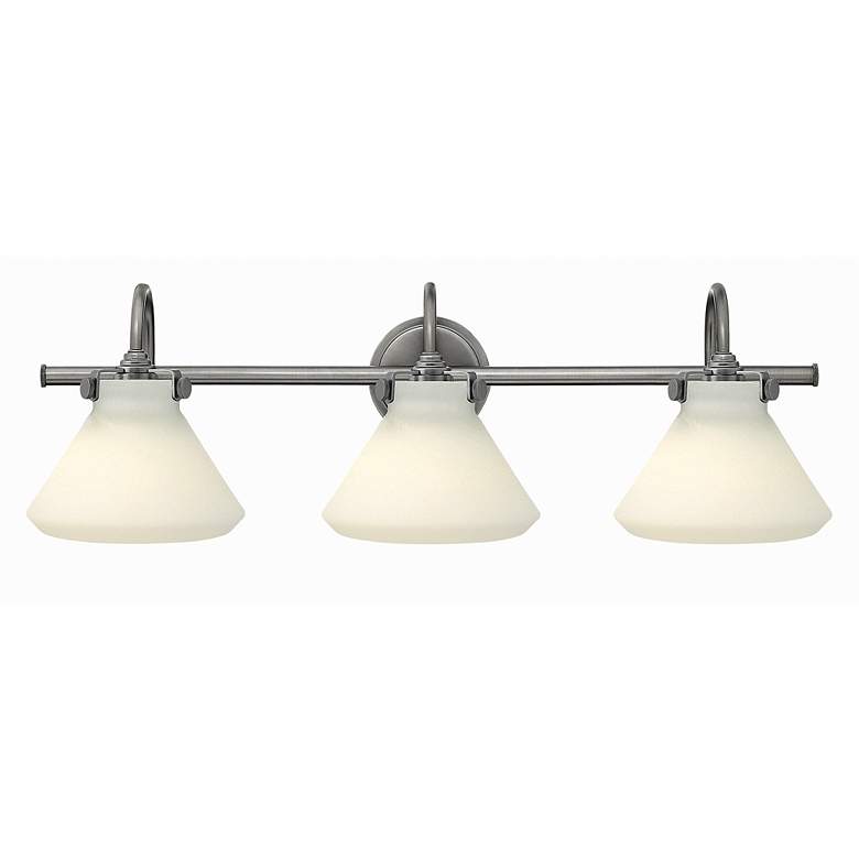 Image 1 Hinkley Congress 29 1/2"W Antique Nickel 3-Light Bath Light