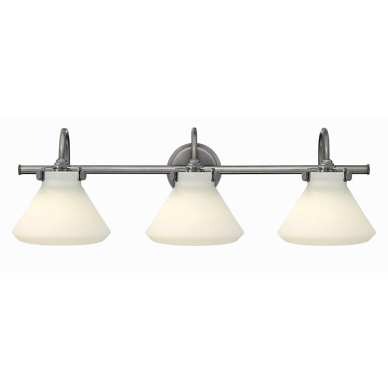 Image 1 Hinkley Congress 29 1/2 inchW Antique Nickel 3-Light Bath Light