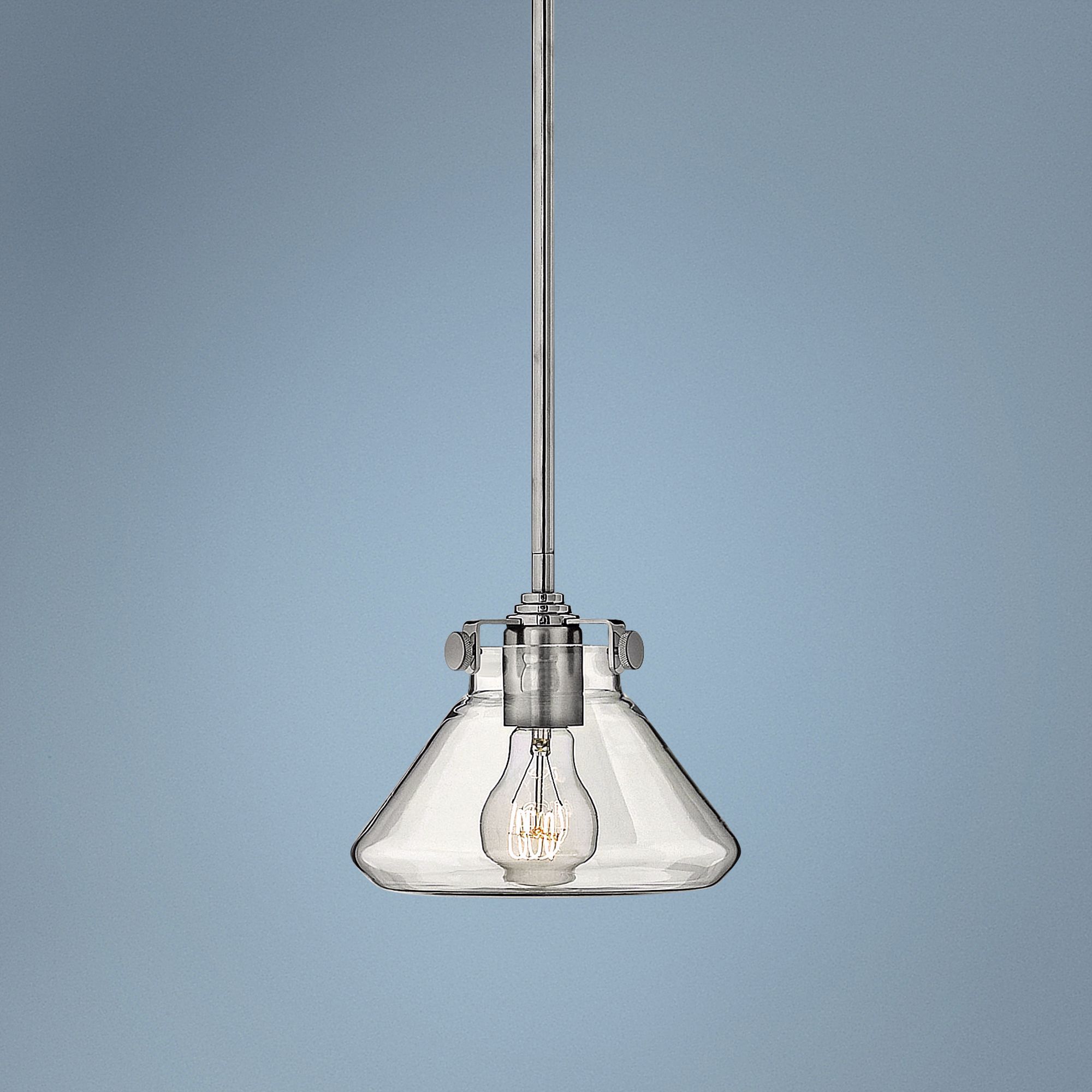 Image Hinkley Congress 8" Wide Clear Glass Chrome Mini Pendant