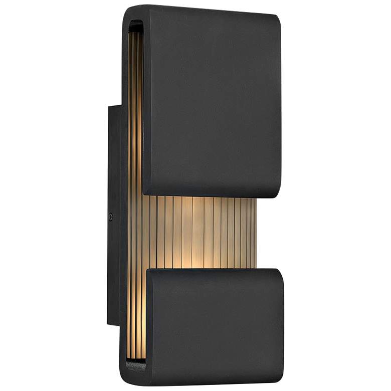 Image 1 Hinkley Contour 15" High Black LED Outdoor Wall Light