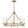 1_Hinkley Copley 27 3/4"W Brass 9-Light Wagon Wheel Chandelier