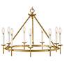 4_Hinkley Copley 27 3/4"W Brass 9-Light Wagon Wheel Chandelier more views