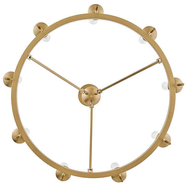 Image 6 Hinkley Copley 27 3/4"W Brass 9-Light Wagon Wheel Chandelier more views