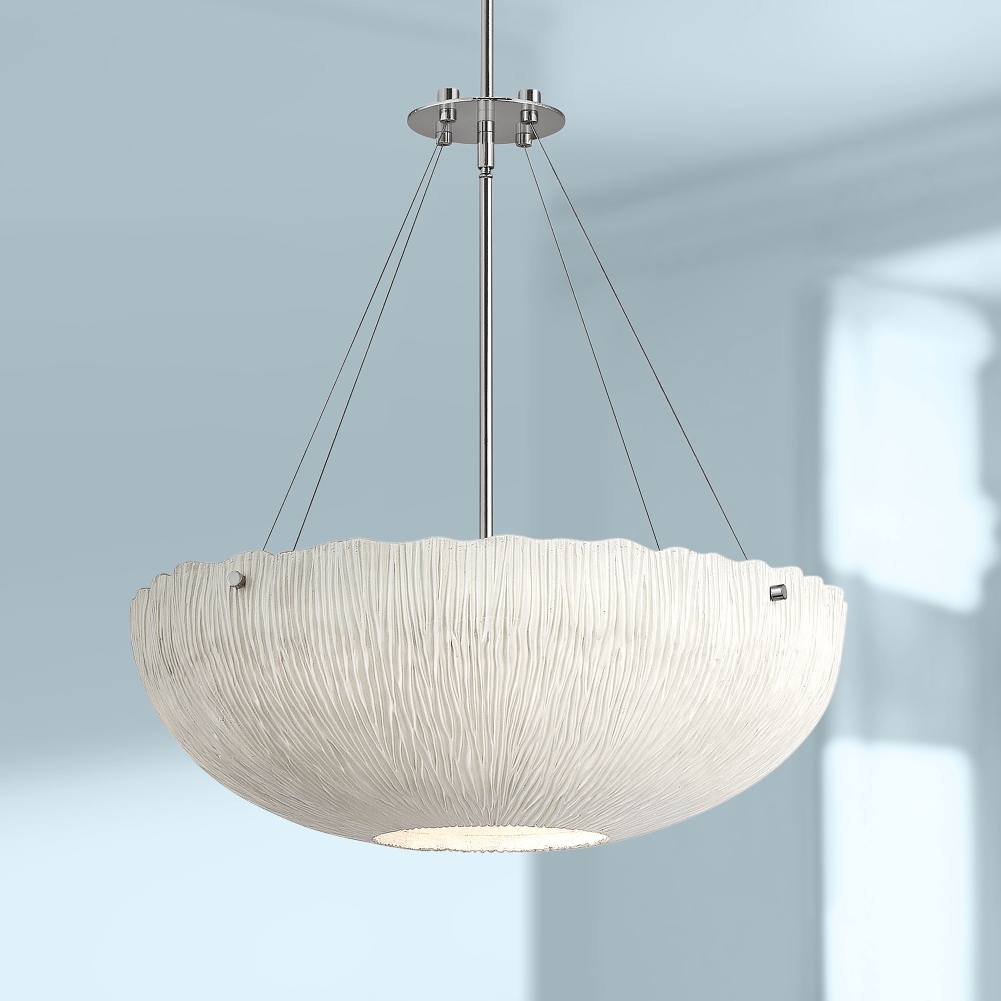 white shell pendant light