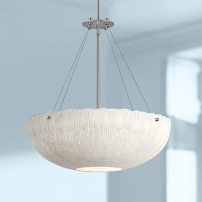 Image 1 Hinkley Coral 24 3/4" Wide Shell White Bowl Pendant Light