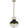 1_Hinkley Crew 12" Wide Coastal Bronze and Ribbed Glass Mini Pendant