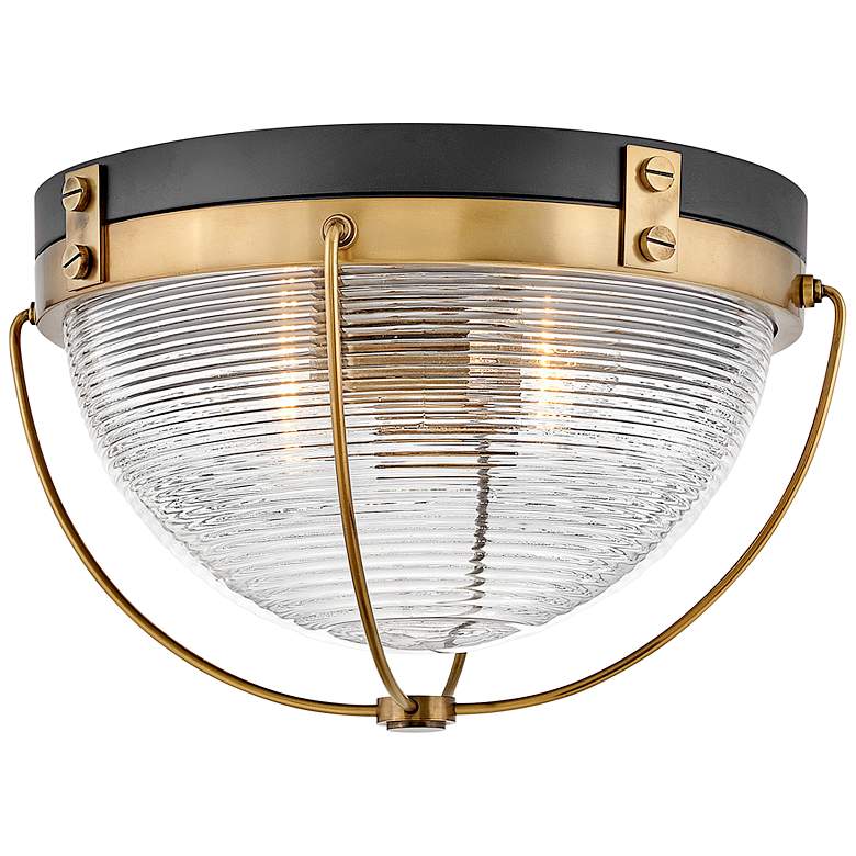 Image 2 Hinkley Crew 16 inch Wide Heritage Brass and Glass Dome Ceiling Light