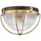 Hinkley Crew 16" Wide Heritage Brass and Glass Dome Ceiling Light