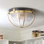 1_Hinkley Crew 16" Wide Heritage Brass and Glass Dome Ceiling Light