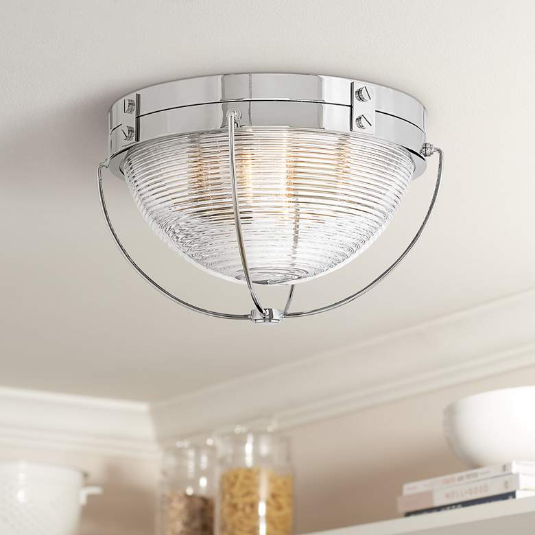 Image 1 Hinkley Crew 16" Wide Polished Nickel Ceiling Light