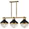 Hinkley Crew 42"W Heritage Brass 3-Light Linear Chandelier