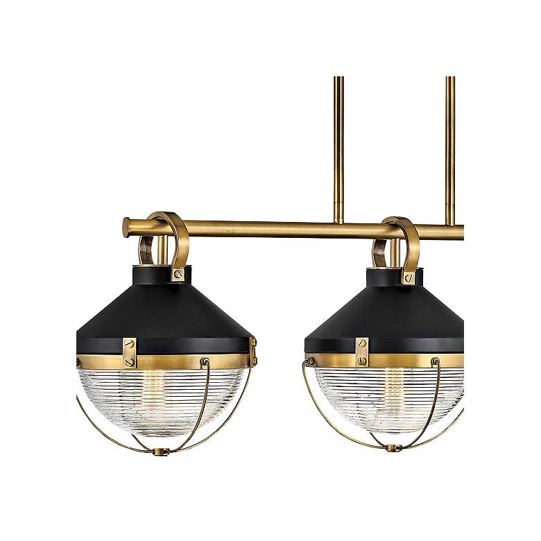 Image 2 Hinkley Crew 42"W Heritage Brass 3-Light Linear Chandelier more views