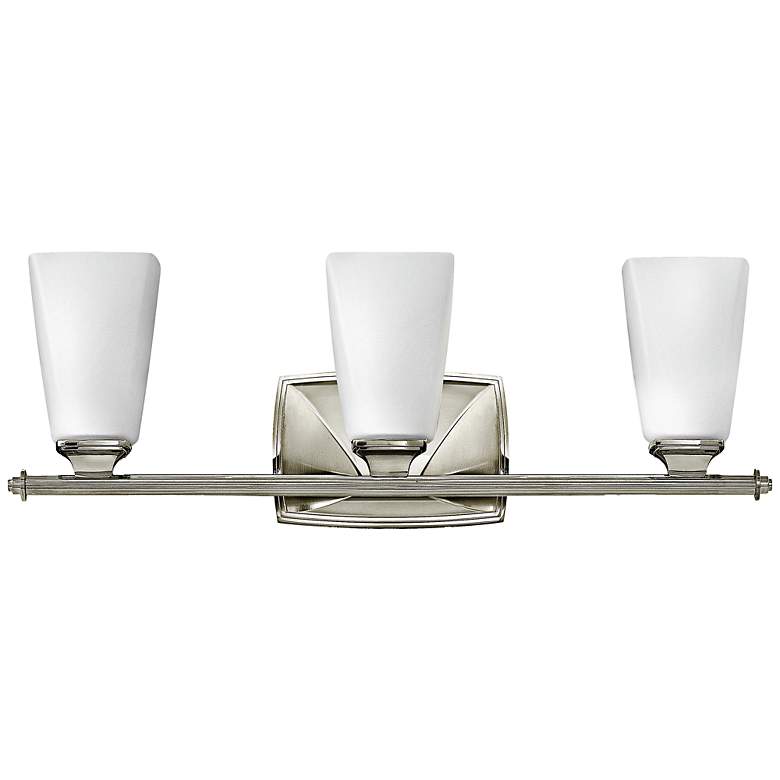 Image 1 Hinkley Darby 23" Wide Polished Nickel 3-Light Bath Light