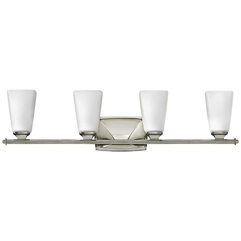 Image 1 Hinkley Darby 32" Wide Polished Nickel 4-Light Bath Light