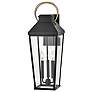 1_Hinkley Dawson 26" High Black 3-Light Outdoor Wall Light