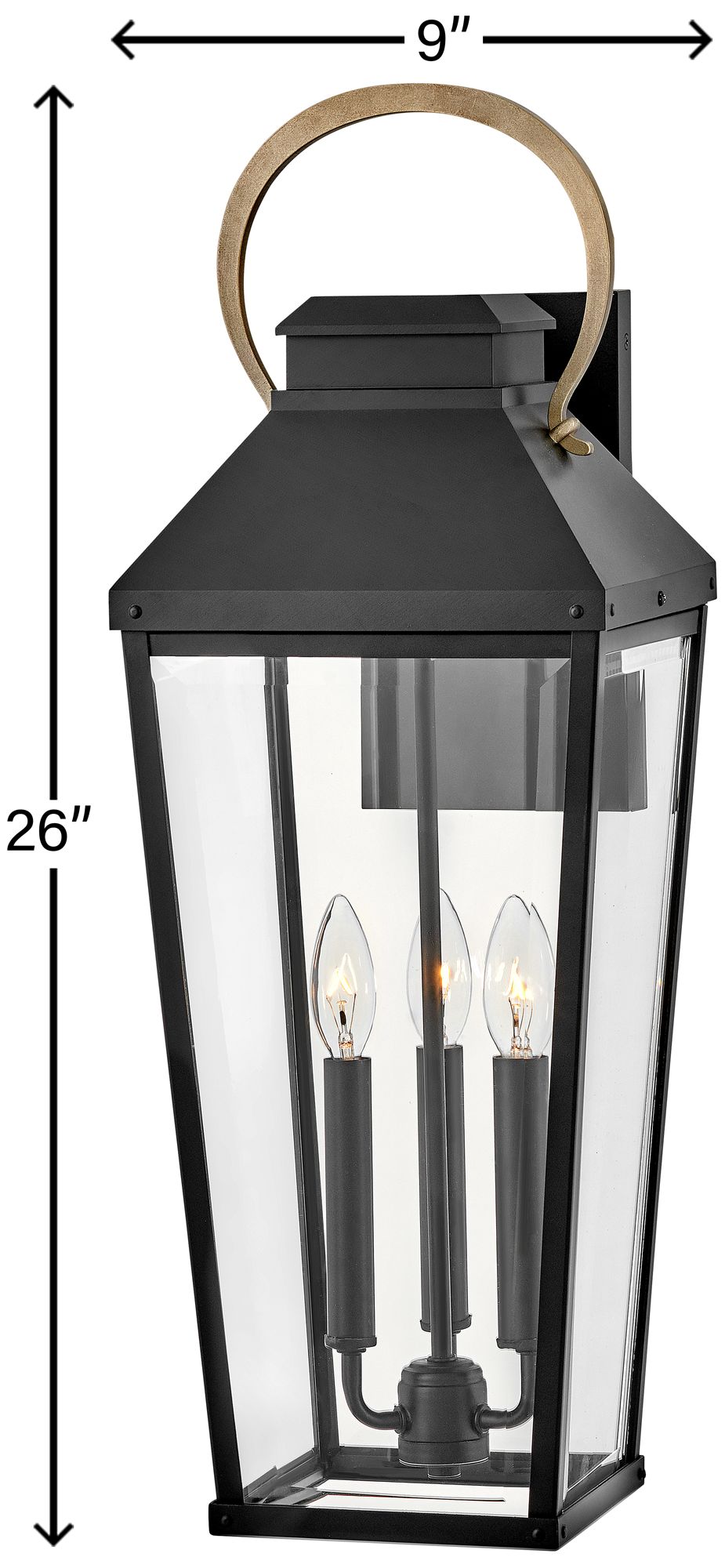 Hinkley Dawson 26" High Black 3-Light Outdoor Wall Light