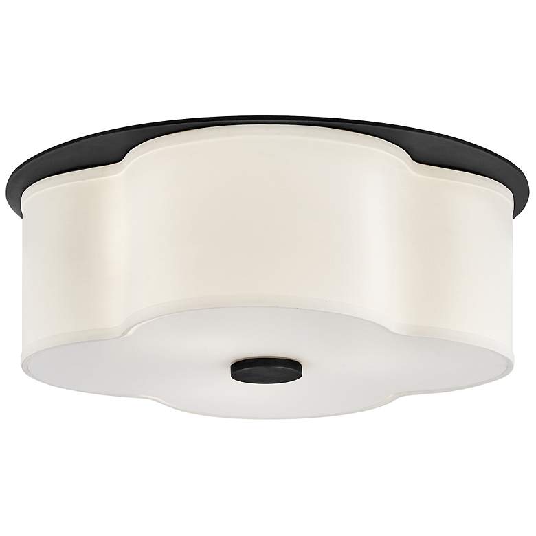 Image 2 Hinkley Delaney 20"W Black and Off-White Linen Ceiling Light more views
