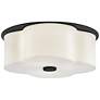 2_Hinkley Delaney 20"W Black and Off-White Linen Ceiling Light more views