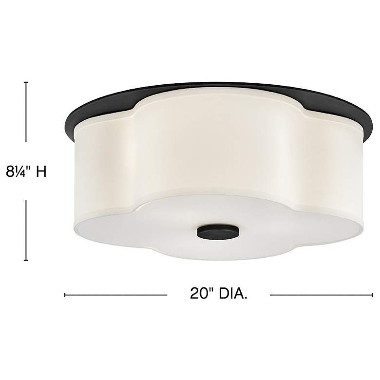 Image 3 Hinkley Delaney 20"W Black and Off-White Linen Ceiling Light more views