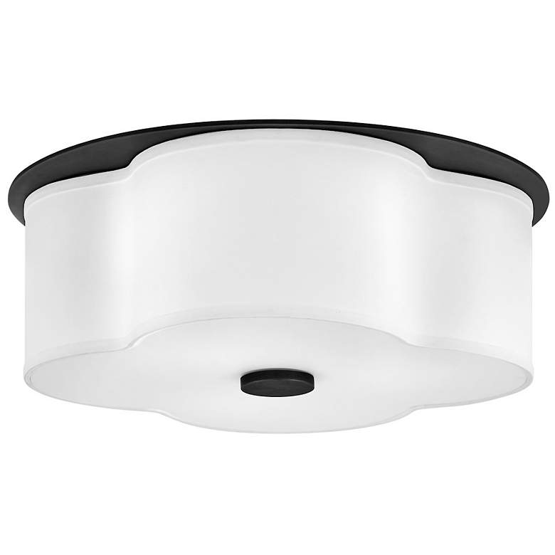 Image 4 Hinkley Delaney 20"W Black and Off-White Linen Ceiling Light more views