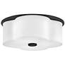 4_Hinkley Delaney 20"W Black and Off-White Linen Ceiling Light more views