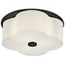 6_Hinkley Delaney 20"W Black and Off-White Linen Ceiling Light more views