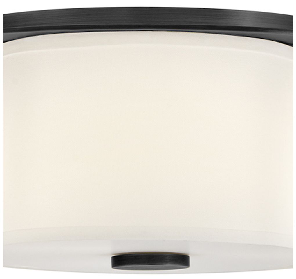 Hinkley Delaney 20"W Black and Off-White Linen Ceiling Light