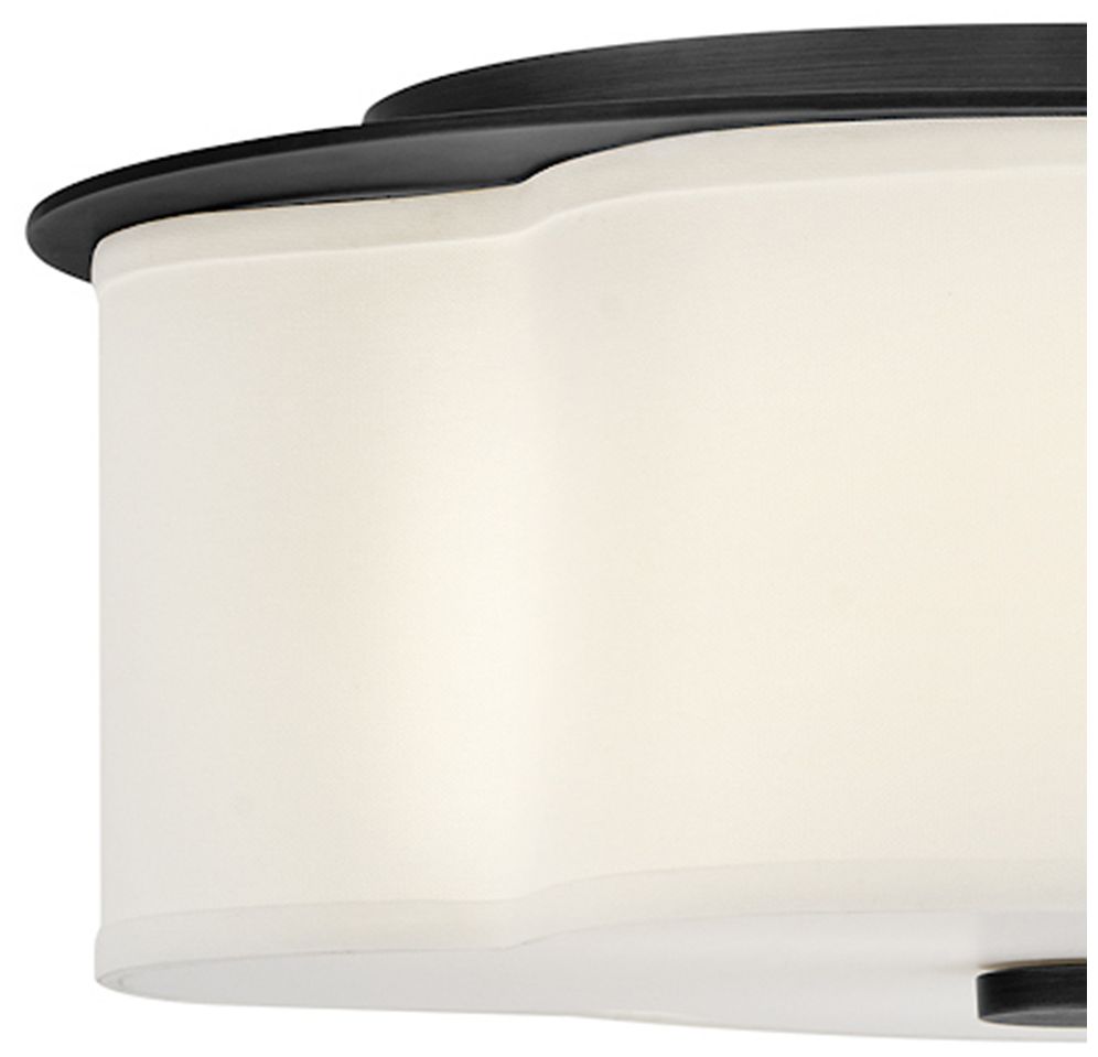 Hinkley Delaney 20"W Black and Off-White Linen Ceiling Light