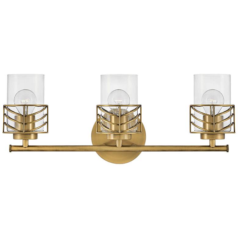 Image 2 Hinkley Della 24 inch Wide Lacquered Brass 3-Light Bath Light