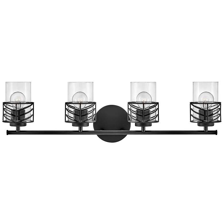 Image 2 Hinkley Della 33 3/4" Wide Black 4-Light Bath Light