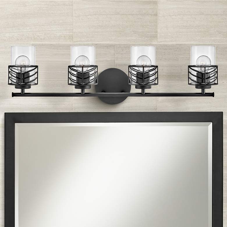Image 1 Hinkley Della 33 3/4" Wide Black 4-Light Bath Light