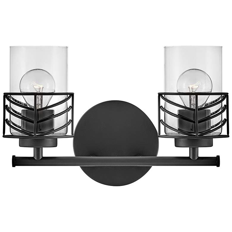 Image 2 Hinkley Della 9 1/2 inch High Black 2-Light Wall Sconce