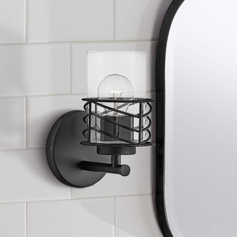 Image 1 Hinkley Della 9 1/2" High Black Wall Sconce
