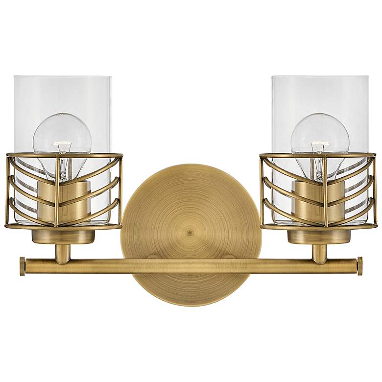 Image 2 Hinkley Della 9 1/2 inchH Lacquered Brass 2-Light Wall Sconce