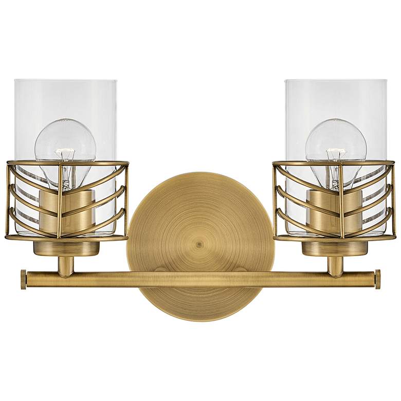 Image 2 Hinkley Della 9 1/2"H Lacquered Brass 2-Light Wall Sconce