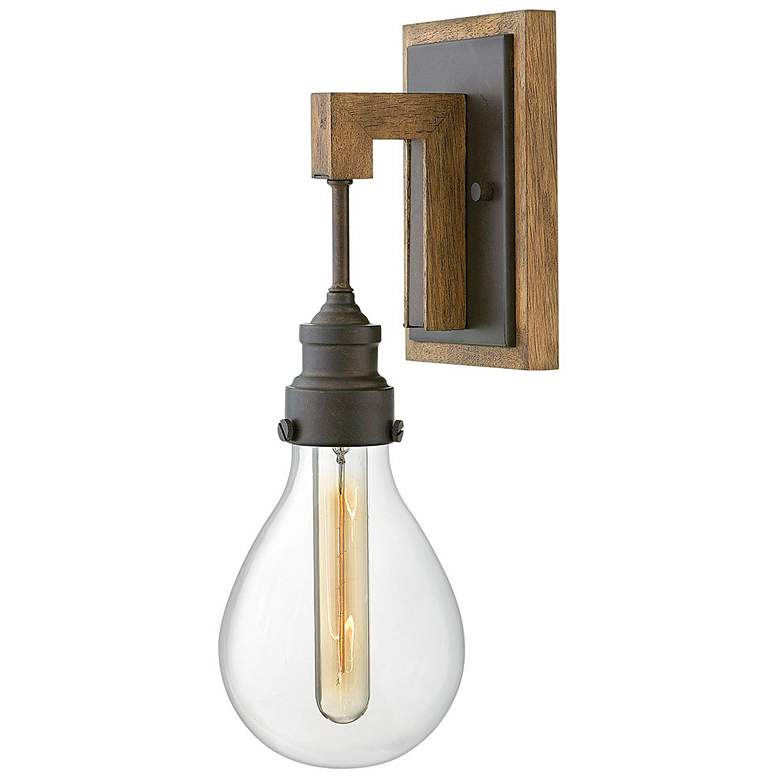 Image 1 Hinkley Denton 15 3/4" High Industrial Bronze and Glass Wall Sconce
