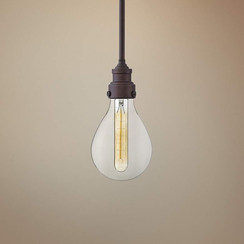 Image 1 Hinkley Denton 5 1/4" Wide Industrial Iron Mini Pendant