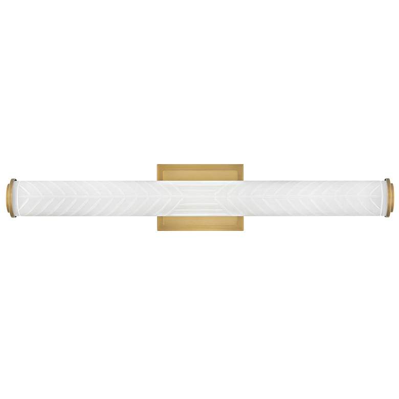 Image 1 Hinkley Devon 25 3/4" Lacquered Brass White Glass LED Vanity Light