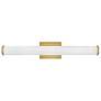 1_Hinkley Devon 25 3/4" Lacquered Brass White Glass LED Vanity Light