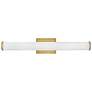 2_Hinkley Devon 25 3/4" Lacquered Brass White Glass LED Vanity Light more views