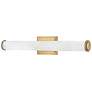 5_Hinkley Devon 25 3/4" Lacquered Brass White Glass LED Vanity Light more views