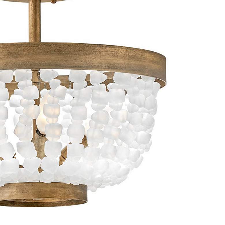 Image 2 Hinkley Dune 16" Sea Glass and Burnished Gold Semi-Flush Ceiling Light more views