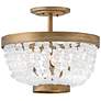 2_Hinkley Dune 16" Sea Glass and Burnished Gold Semi-Flush Ceiling Light more views
