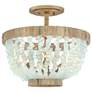 1_Hinkley Dune 16" Sea Grass and Burnished Gold Semi-Flush Ceiling Light