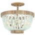 Hinkley Dune 16" Sea Grass and Burnished Gold Semi-Flush Ceiling Light