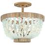 3_Hinkley Dune 16" Sea Grass and Burnished Gold Semi-Flush Ceiling Light more views